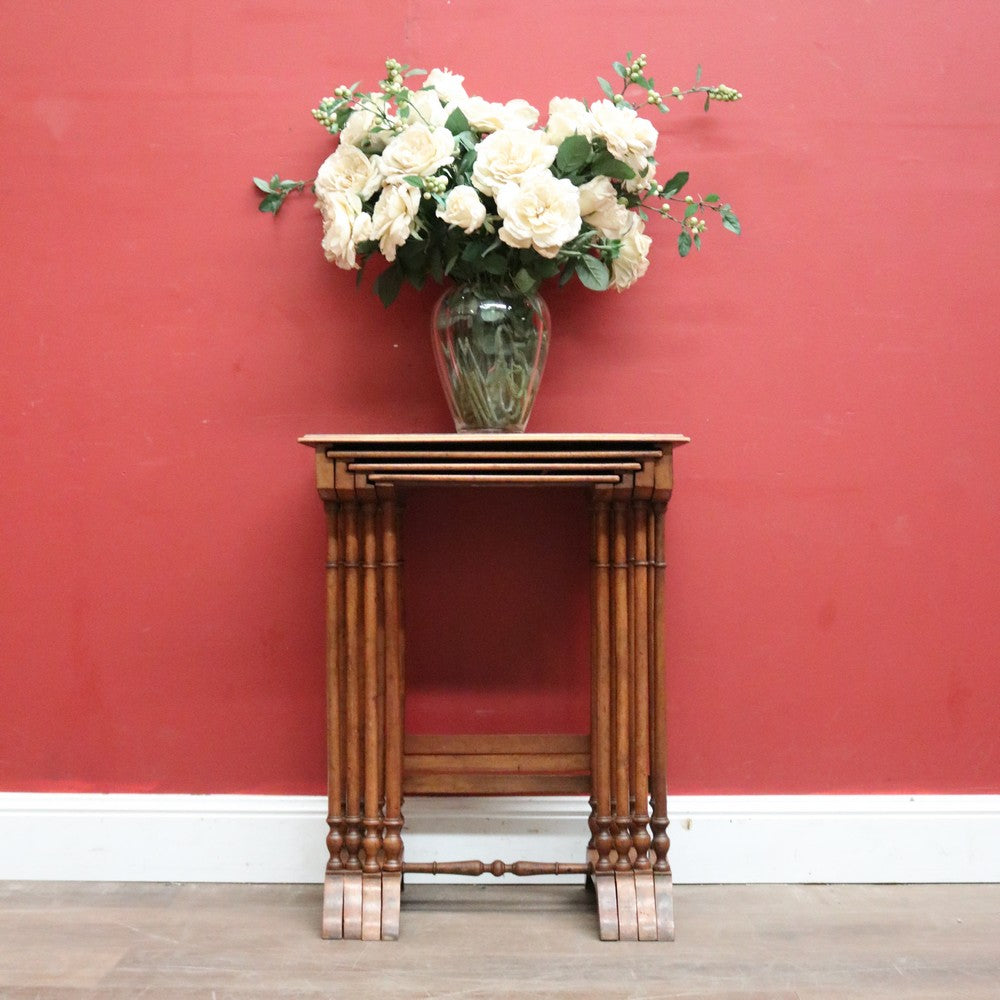 Antique French Walnut Nest of Tables, also known as Nesting or Stacking Tables. B12234