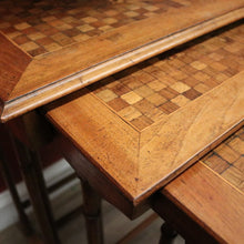 Load image into Gallery viewer, Antique French Walnut Nest of Tables, also known as Nesting or Stacking Tables. B12234
