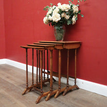 Load image into Gallery viewer, Antique French Walnut Nest of Tables, also known as Nesting or Stacking Tables. B12234
