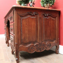 Load image into Gallery viewer, x SOLD Antique French Office Desk with Six Drawers Parquetry Top, Floral Detail. B12232
