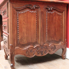 Load image into Gallery viewer, x SOLD Antique French Office Desk with Six Drawers Parquetry Top, Floral Detail. B12232
