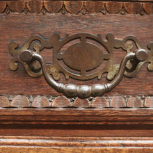 Load image into Gallery viewer, x SOLD Antique French Office Desk with Six Drawers Parquetry Top, Floral Detail. B12232
