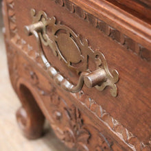 Load image into Gallery viewer, x SOLD Antique French Office Desk with Six Drawers Parquetry Top, Floral Detail. B12232
