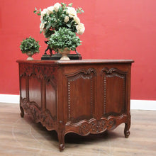 Load image into Gallery viewer, x SOLD Antique French Office Desk with Six Drawers Parquetry Top, Floral Detail. B12232
