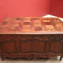 Load image into Gallery viewer, x SOLD Antique French Office Desk with Six Drawers Parquetry Top, Floral Detail. B12232
