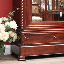 Load image into Gallery viewer, Antique French Walnut and Mirror Linen Press or Hall Cabinet with Mirror Door. B12238
