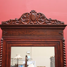 Load image into Gallery viewer, Antique French Walnut and Mirror Linen Press or Hall Cabinet with Mirror Door. B12238
