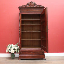 Load image into Gallery viewer, Antique French Walnut and Mirror Linen Press or Hall Cabinet with Mirror Door. B12238
