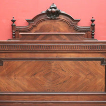 Load image into Gallery viewer, Antique French Rosewood Bed, Double. includes slat base, Foot, Headboard, Side Rails. B12237
