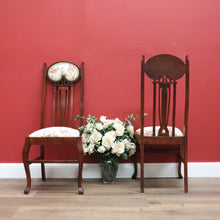 Load image into Gallery viewer, x SOLD A Pair of Vintage Maple Art Nouveau Bed Room Chairs Seat Hall Chairs. B10707
