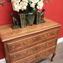 Load image into Gallery viewer, x SOLD Antique French Chest of Drawers, 3 Drawer Hall Table, Hall Cabinet Large Bedside B10296
