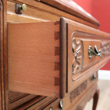 Load image into Gallery viewer, x SOLD Vintage French Oak Drop Front Writing Bureau Desk with Chest of 2 Drawers Below B10638
