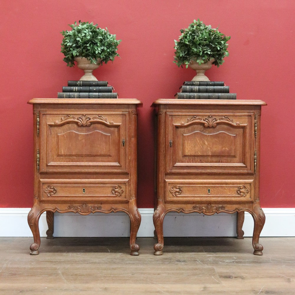Pair of Antique French Bedside Tables Antique Lamp Tables, Side Tables Cupboards B11002