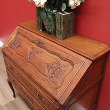 Load image into Gallery viewer, x SOLD Vintage French Oak Drop Front Writing Bureau Desk with Chest of 2 Drawers Below B10638
