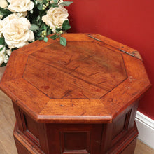 Load image into Gallery viewer, x SOLD Antique English Walnut Two Height Storage Box Eight Sided Shoe Box with Lift Lid. B11118
