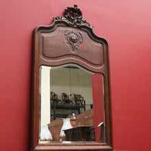 Load image into Gallery viewer, Antique French Oak, Wall Mirror, Over Mantle Mirror, Oak Dressing, Hall Mirror B10760
