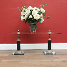 Load image into Gallery viewer, Antique French Coffee Table, Marble, Brass and Glass Top Coffee Table Side Table B11148

