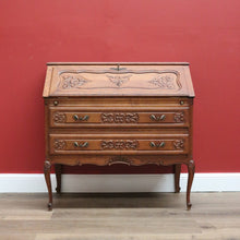 Load image into Gallery viewer, x SOLD Vintage French Oak Drop Front Writing Bureau Desk with Chest of 2 Drawers Below B10638
