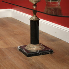 Load image into Gallery viewer, x SOLD Antique French Coffee Table, Marble, Brass and Glass Top Coffee Table Side Table B11148
