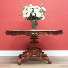 Load image into Gallery viewer, Antique English Burr Walnut Kitchen or Dining Table for 4, Centre or Foyer Table B11153
