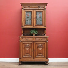 Load image into Gallery viewer, Antique Sideboard, French Oak and Lead Light Two Height Sideboard Hall Cabinet B10864
