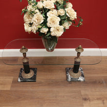 Load image into Gallery viewer, x SOLD Antique French Coffee Table, Marble, Brass and Glass Top Coffee Table Side Table B11148
