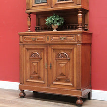 Load image into Gallery viewer, Antique Sideboard, French Oak and Lead Light Two Height Sideboard Hall Cabinet B10864
