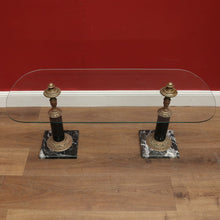Load image into Gallery viewer, x SOLD Antique French Coffee Table, Marble, Brass and Glass Top Coffee Table Side Table B11148
