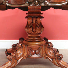 Load image into Gallery viewer, x SOLD Antique English Burr Walnut Kitchen or Dining Table for 4, Centre or Foyer Table B11153
