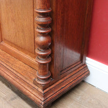 Load image into Gallery viewer, x SOLD Antique French Oak Bookcase, Oak and Leadlight Bookcase, Narrow China Cabinet. B10910
