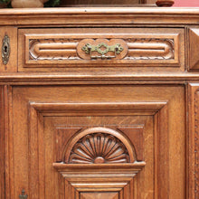 Load image into Gallery viewer, Antique Sideboard, French Oak and Lead Light Two Height Sideboard Hall Cabinet B10864
