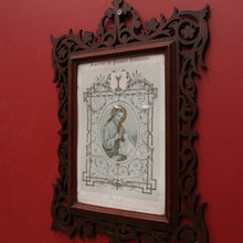 Load image into Gallery viewer, x SOLD Antique French Oak Frame with Certificate of Communion. Tapestry or Mirror Frame. B11258

