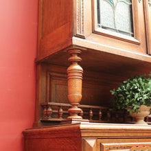 Load image into Gallery viewer, Antique Sideboard, French Oak and Lead Light Two Height Sideboard Hall Cabinet B10864
