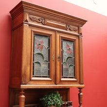 Load image into Gallery viewer, Antique Sideboard, French Oak and Lead Light Two Height Sideboard Hall Cabinet B10864
