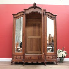 Load image into Gallery viewer, x SOLD Antique French Armoire, French Oak and Mirror Three Door Breakfront Wardrobe B11115
