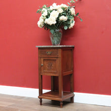 Load image into Gallery viewer, x SOLD Antique French Oak and Marble Bedside Table, Tier Base Lamp Table Bedside Table B10916
