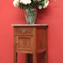 Load image into Gallery viewer, x SOLD Antique French Oak and Marble Bedside Table, Tier Base Lamp Table Bedside Table B10916
