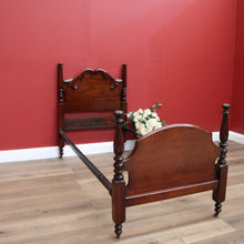 Load image into Gallery viewer, x SOLD Antique Australian Cedar Single Carved Bed, Head, Foot and rails B10732
