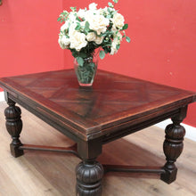 Load image into Gallery viewer, x SOLD Antique French Oak 2 Leaf Dining Table, Parquetry Top Extension Kitchen Table B11210

