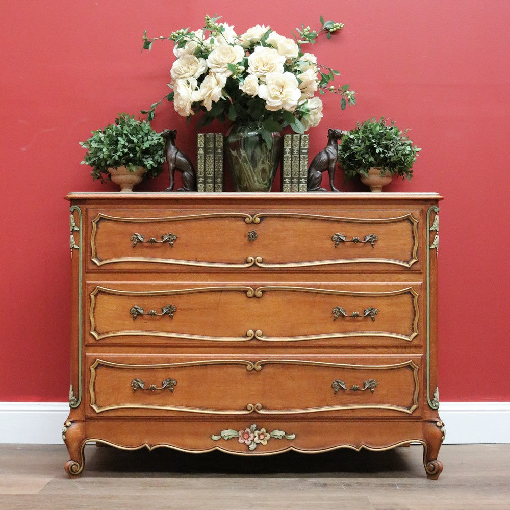 Antique French Chest of Drawers, French Oak Hall Cabinet, Foyer Entry Cupboard B10663