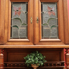 Load image into Gallery viewer, Antique Sideboard, French Oak and Lead Light Two Height Sideboard Hall Cabinet B10864
