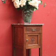 Load image into Gallery viewer, x SOLD Antique French Oak and Marble Bedside Table, Tier Base Lamp Table Bedside Table B10916
