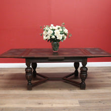 Load image into Gallery viewer, x SOLD Antique French Oak 2 Leaf Dining Table, Parquetry Top Extension Kitchen Table B11210
