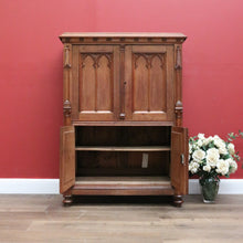 Load image into Gallery viewer, x SOLD Antique Church Cabinet, Antique 4 Door Gothic French Cupboard Sideboard Cabinet B10755
