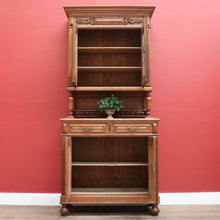 Load image into Gallery viewer, Antique Sideboard, French Oak and Lead Light Two Height Sideboard Hall Cabinet B10864
