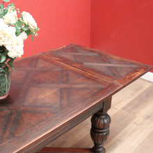 Load image into Gallery viewer, x SOLD Antique French Oak 2 Leaf Dining Table, Parquetry Top Extension Kitchen Table B11210
