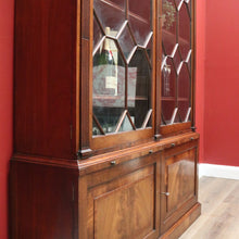 Load image into Gallery viewer, x SOLD Antique English Mahogany China Cabinet, English Bookcase with Cupboard Base B10744
