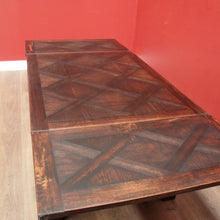 Load image into Gallery viewer, x SOLD Antique French Oak 2 Leaf Dining Table, Parquetry Top Extension Kitchen Table B11210
