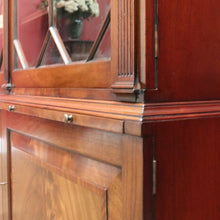 Load image into Gallery viewer, x SOLD Antique English Mahogany China Cabinet, English Bookcase with Cupboard Base B10744
