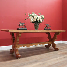 Load image into Gallery viewer, X SOLD Antique French Oak Refectory Table or Dining Kitchen Table with Stretcher Base. B11213
